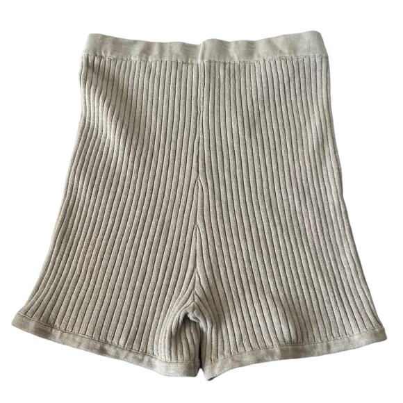 Free People High Waist Ribbed Shorts - Cream - Picture 2 of 9